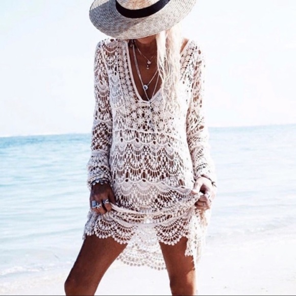 Other - ✨JUST IN✨SALE✨LAST1✨NEW CHIC IVORY CROCHET COVERUP